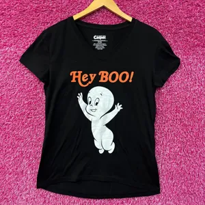 Friendly Ghost Casper Women’s v neck Tshirt size XL thumbnail 1