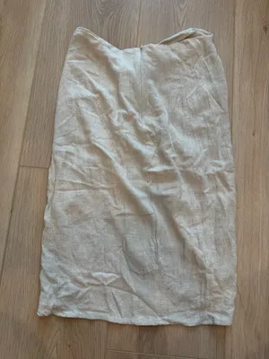 Lulus Twist Front Beige Midi Skirt thumbnail 4