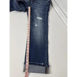 RISEN Cuffed Jeans Dark Wash Blue Straight Leg Stretch Denim Size 1 / 25 thumbnail 11