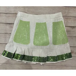 NWT QUEEN OF SPARKLES - LIME SEQUIN PLEATED SKORT Size Large thumbnail 2
