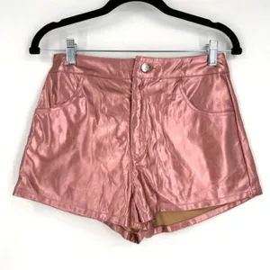 By the Way‎ Hazel Hot Short Pink Metallic Shorts Faux Leather Size Small Concert thumbnail 3