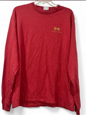Simply Southern Fall Red Long Sleeve Tee with Gold Bow Logo thumbnail 1