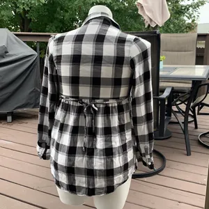 Isabel Target Flannel Plaid Black and White Maternity Tunic size‎ xs thumbnail 5