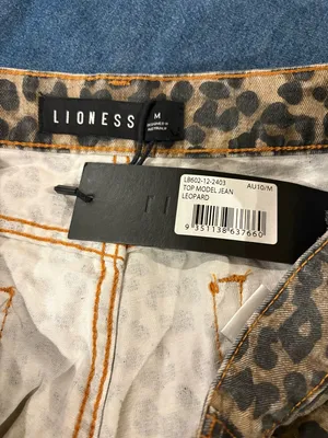 Lioness Top Model wide leg Jean Leopard brown sz M new NWT thumbnail 5