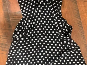Midi Polka Dot Dress Black Size M thumbnail 3