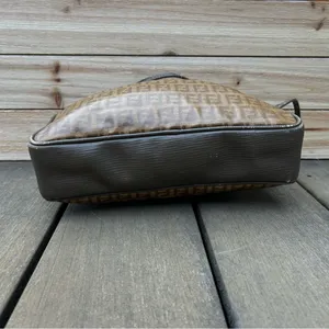 Authentic Vintage Tan Brown Monogram Fendi Shoulder Bag Purse thumbnail 8