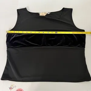Max Studio Vintage Y2K Velvet Stripe Sleeveless Boat Neck Top Large thumbnail 7