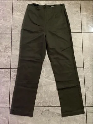Reformation Olive Green High Waisted Straight Leg Pants Size 2P thumbnail 1