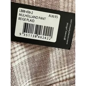 Lioness Mulholland Plaid Wide Leg Pants Beige High Rise Trouser XS thumbnail 10