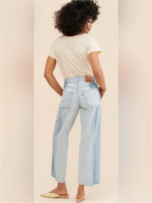 Levi's Premium Baggy Dad Recrafted Two-Tone Relaxed Straight Leg Jeans Sz 27 thumbnail 2