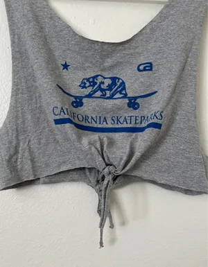 Heather Grey Tank Crop Top Gray thumbnail 6