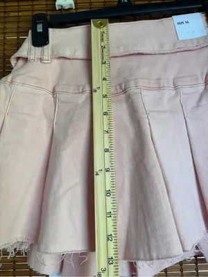 Generation K Pink Low Rise Pleated Denim Mini Skirt Medium NWT thumbnail 7