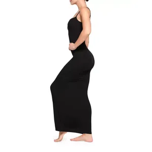 Skims Soft Lounge Long Slip Dress Black Size Large NWT Authentic thumbnail 2