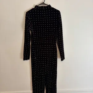 runway collection johnathan kayne Large Black velvet jumpsuit jewel Formal Party thumbnail 5