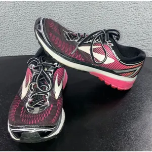 Womens Brooks‎ Ghost 10 Cloud Cushion Athletic Running Shoes Size 7.5 Black Pink thumbnail 1