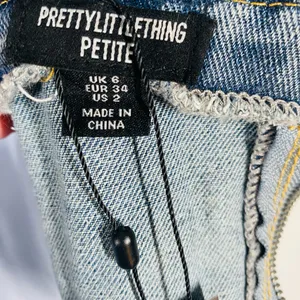 PrettyLittleThing Petite denim lace-up corset top thumbnail 6