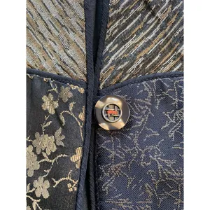 K D Spring‎ Art to Wear Jacket Womens Large Embellished Mixed Media Pockets Vtg thumbnail 7