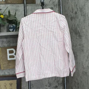 NEW Charter Club Cotton Flannel Pajama Shirt Top 100189806MS Pinstripe Red S thumbnail 2