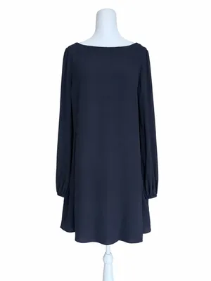 Free People Some Like It Hot Cape Dress Navy Split Sleeve Boho Size Small Shift thumbnail 2
