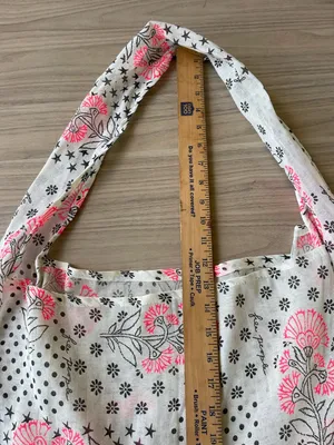 Free People White Tote with Pink Floral and Black Accents thumbnail 5