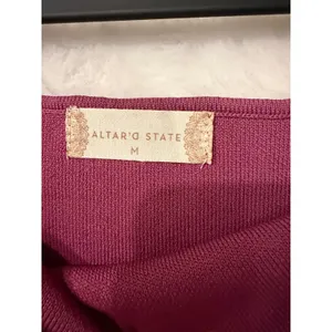 Altar'd State NWT Berry Purple Corset Style Ruffle Hem Tube Top Womens Medium thumbnail 3