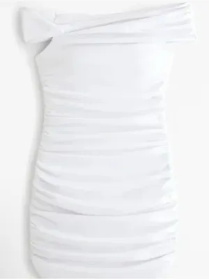 Abercrombie & Fitch White off shoulder mini dress size M NWT thumbnail 3