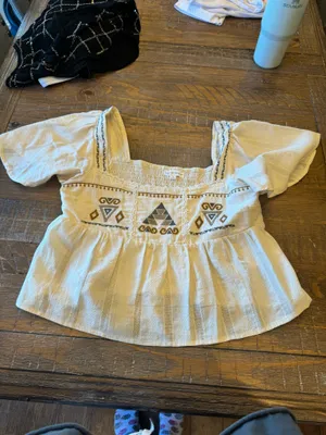 Coco + Jaimeson Embroidered crop top thumbnail 2