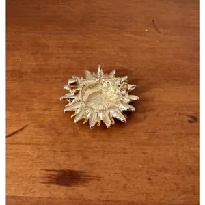 Sunflower Statement Brooch Gold Tone Black Amber Rhinestone Floral Flower Pin thumbnail 4