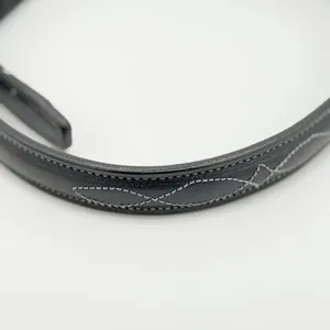 Tory Belt Womens 28 Black Leather Western Equestrian Brass Buckle Made in USA thumbnail 9
