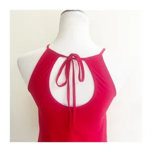 Venus Ruffled Tank Top Womens Small Red Keyhole Front Halter Neck Party Bold NWT thumbnail 6