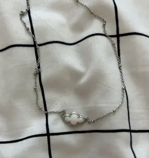Silver Abbie Kendra Scott necklace with a White Kyocera Opal gem thumbnail 3