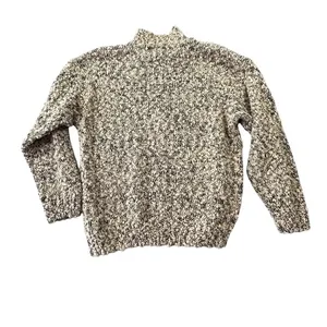 Vintage Shenanigans Marled Knit Popcorn Sweater Mock Neck Tan Black‎ Indie Boho thumbnail 9