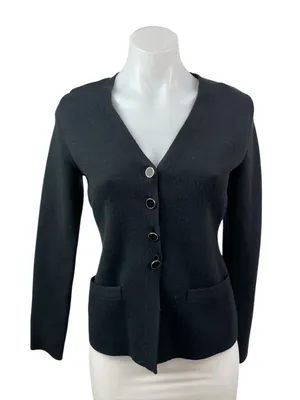 Abercrombie & Fitch Women's Black Long Sleeve Button Up Cardigan Sweater Top XS thumbnail 1