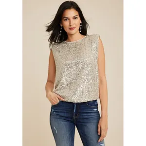 Maurices‎ Edgely™ Sequin Padded Shoulder Top 1X NWT thumbnail 3