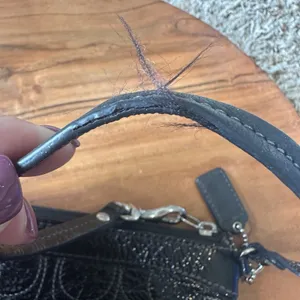 Coach Signature C Wristlet Classic Black Leather Zip Closure Y2K thumbnail 6