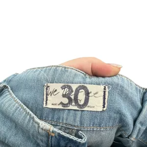 Free People Belted Denim Utility‎ Pants In Blue Haze Denim Chambray Size 30 thumbnail 10