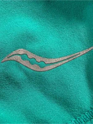 Saucony Women's Athletic Running Shorts Turquoise Size Small “Faster Than You” thumbnail 3