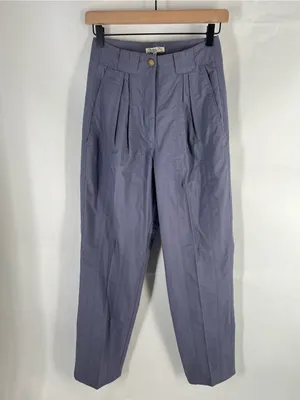 Vintage Christian Dior Actifs 80s High Rise Pleated Cotton Pants Size 10 thumbnail 2