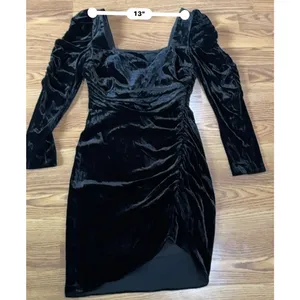 Veronica Beard Toki Black Velvet Long Sleeve Mini Dress Women’s Size 4 thumbnail 6