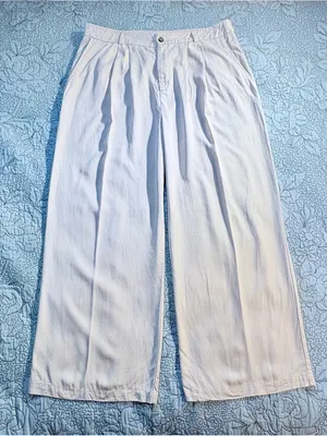 💥Reformation Mason Pleated Pants Ivory Tencel High Rise Wide Leg Sz 18🧡 thumbnail 13
