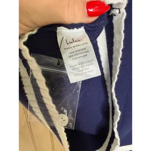 NWT Lulus Calculated Charm Navy and White Collared Mini Sweater Dress Size M thumbnail 6