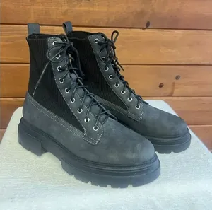 COZZY GIRL Journey women's ankle boots gray/charcoal black knit cuff Sz 7 NWOB thumbnail 1
