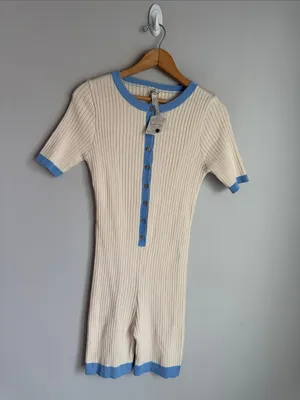NEW Free People Tennis Time onesie Large thumbnail 2
