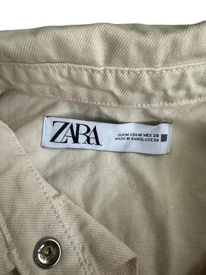 ZARA Women's Beige Buttoned Romper Size Medium thumbnail 10