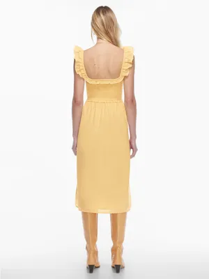 Aritzia Wilfred Reminisce Dress Pastel Yellow Size Small thumbnail 3
