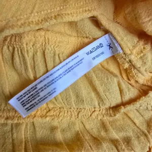 Free People 19Y So Scenic Mini Dress Yellow Cotton Boho Ruffle Oversized XS‎ thumbnail 7