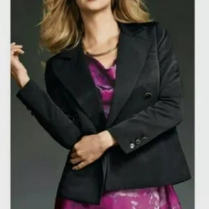 Cabi Black Double Breasted Blazer Gold Buttons Floral Lining‎ 987 Size 6 thumbnail 10