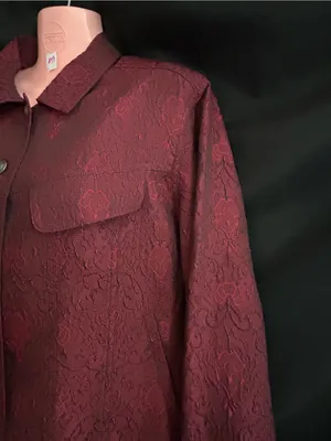 J. Jill Vintage Women's Textured Red Button-Front Blazer Jacket SM thumbnail 4