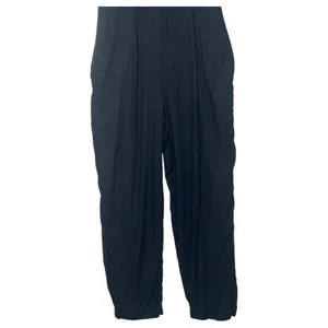 Abercrombie Fitch Jumpsuit Womens XS Lightweight V Neck Short Sleeve Pockets Blk thumbnail 3