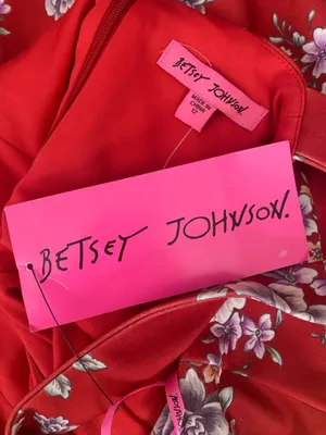Betsey Johnson boho Red Floral Summer Party Picnic Pretty Feminine Dress 12 thumbnail 6